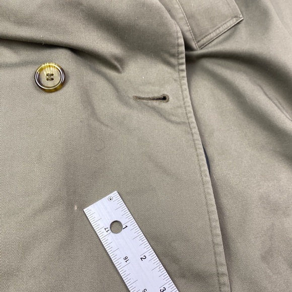 Vintage Burberry khaki green trench coat w/removable wool liner and belt XL - Picture 13 of 15
